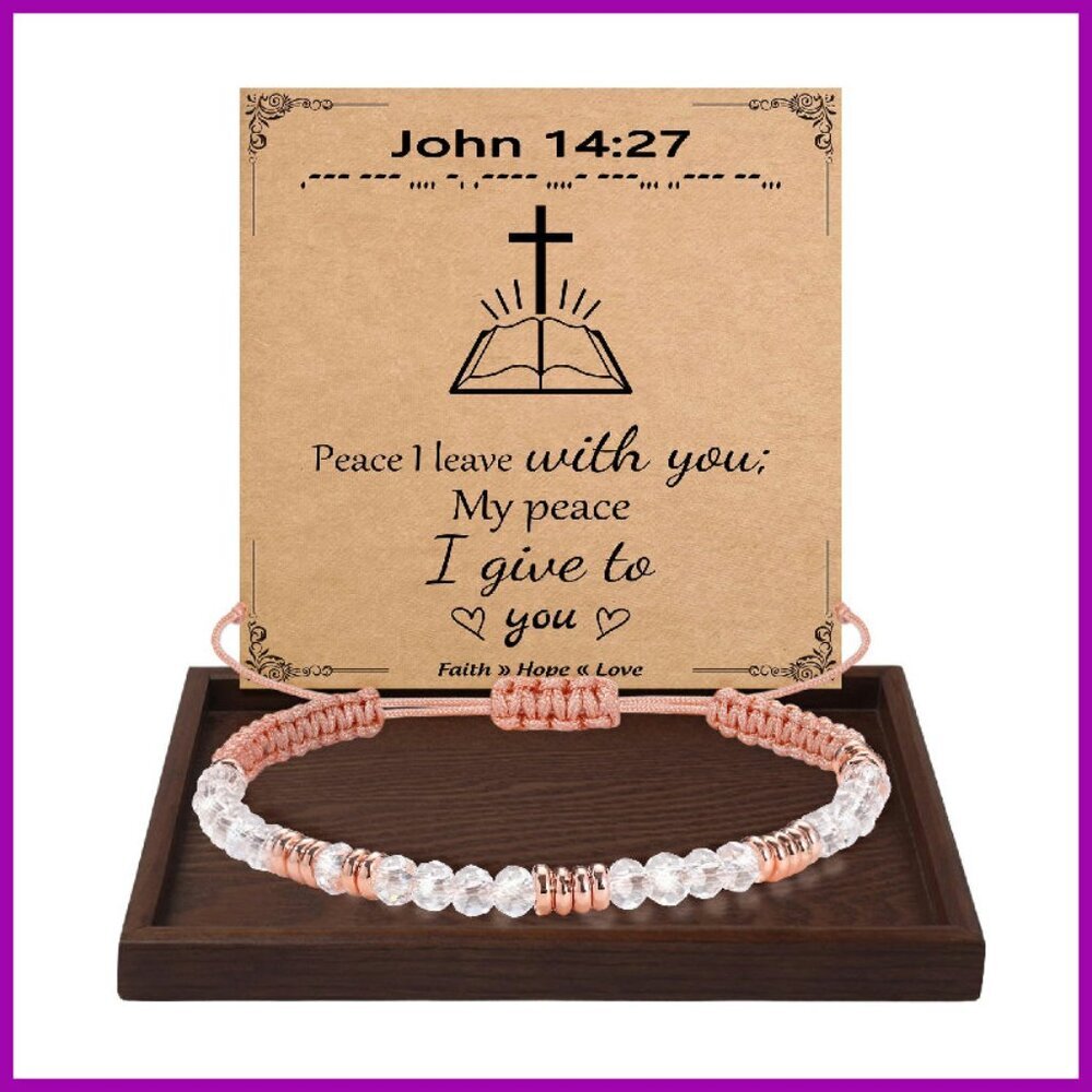 Adjustable Braided Morse Code Bracelet Inspirational Gift for Women